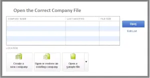 Open the Correct Company File