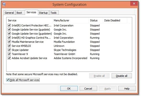 system configuration