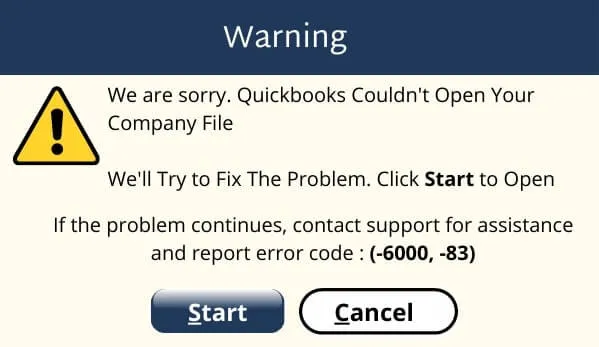 QuickBooks Error 83