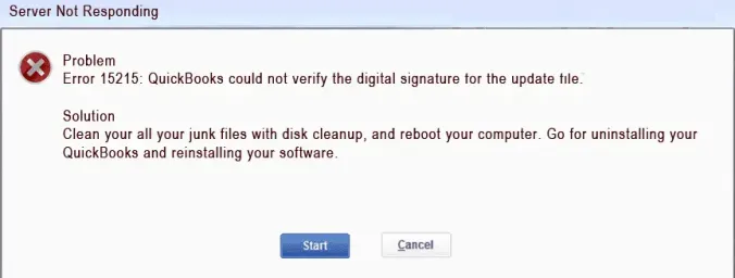 quickbooks update error 15215