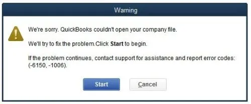 QuickBooks Error Code 6150 1006