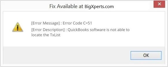 Fix QuickBooks Error Code C=51