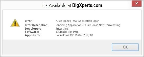 QuickBooks Fatal Application Error