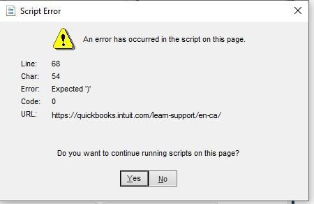 Script Error QuickBooks Desktop Pro
