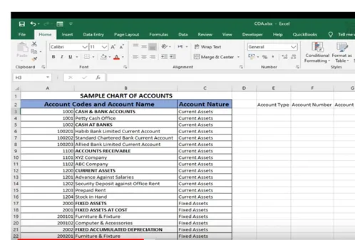 Import Chart of Accounts from Excel to QuickBooks 4