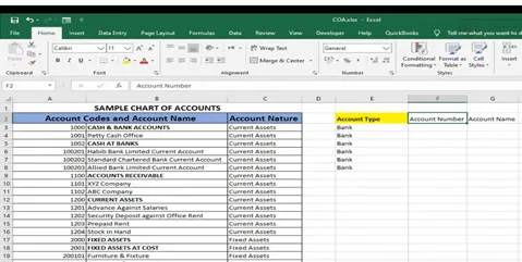 Import Chart of Accounts from Excel to QuickBooks 7