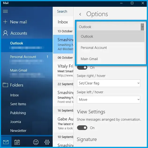 Toggle Email Settings