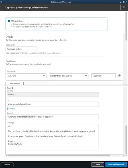 Purchase order and bill workflow approvals (NEW) Feature in QuickBooks Desktop 2023