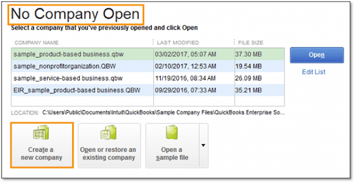 create a company file