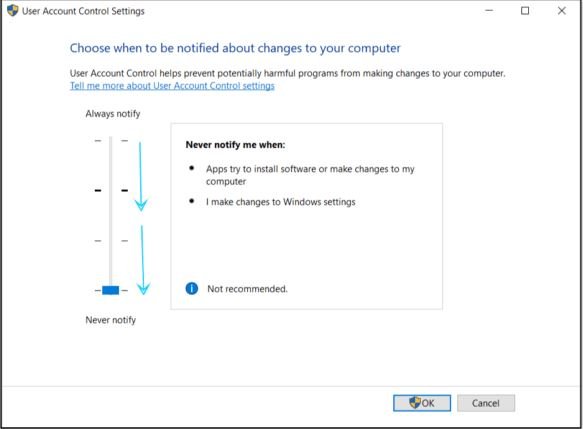 Disable User Account Control